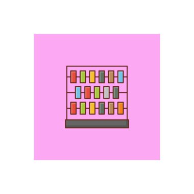 şeffaf bir arkaplan üzerinde abaküs vektör çizimi. Konsept ve grafik tasarım için vektör çizgisi düz simgesi. 