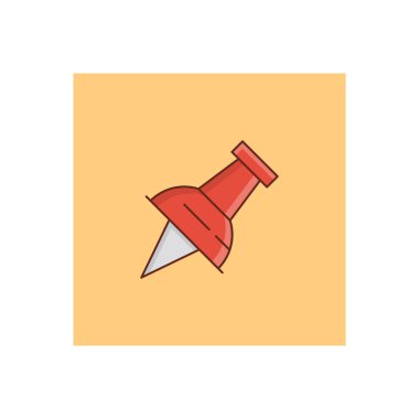 Şeffaf bir arkaplana pin vektör illüstrasyonunu iliştir. Konsept ve grafik tasarım için vektör çizgisi düz simgesi. 