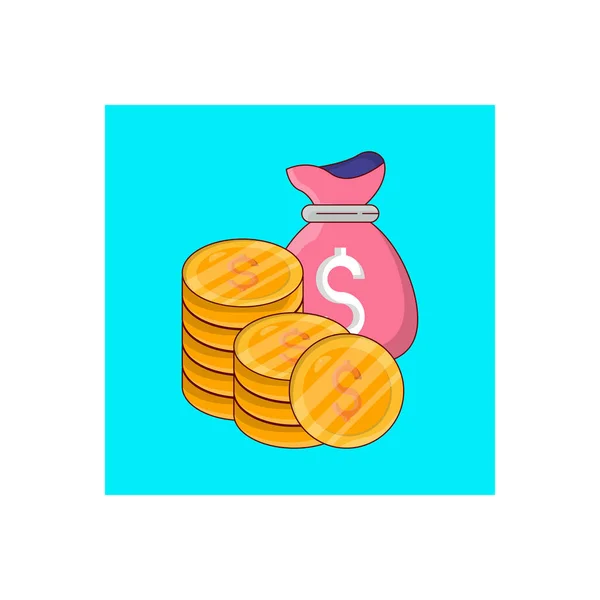 Dollar Bag Vector Illustration Transparent Background Premium Quality Symbols Vector — Stockvektor