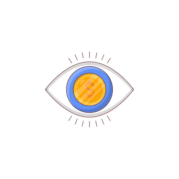Εικονογράφηση Διάνυσμα Του Δολαρίου Μάτι Ένα Διαφανές Φόντο Premium Ποιότητας — Διανυσματικό Αρχείο