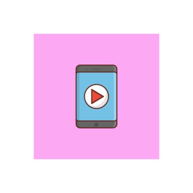 Saydam bir arkaplan üzerinde video vektör illüstrasyonu. Konsept ve grafik tasarım için birinci sınıf kalite semboller.. 