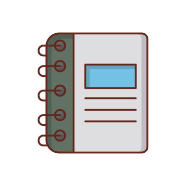 Şeffaf bir arkaplan üzerinde klasör kitap vektör çizimi. Konsept ve grafik tasarım için vektör çizgisi düz simgesi.