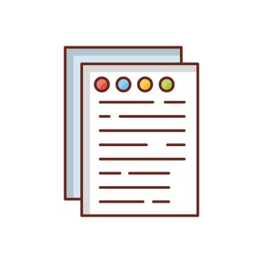 Şeffaf bir arkaplan üzerinde belge vektör illüstrasyonu. Konsept ve grafik tasarımı için birinci sınıf kalite semboller.. 