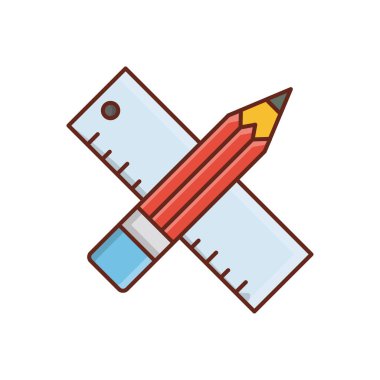 Şeffaf bir arkaplan üzerinde cetvel vektör çizimi. Konsept ve grafik tasarım için vektör çizgisi düz simgesi. 