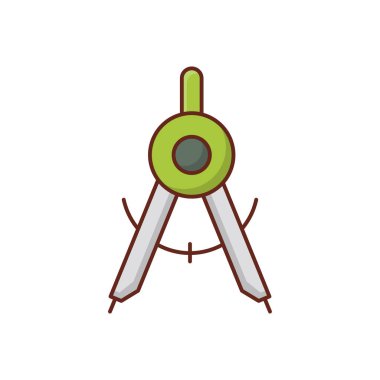 Şeffaf bir arkaplan üzerinde pusula vektör çizimi. Konsept ve grafik tasarım için vektör çizgisi düz simgesi. 