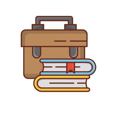 Şeffaf bir arkaplan üzerinde okul çantası vektör çizimi. Konsept ve grafik tasarım için vektör çizgisi düz simgesi.