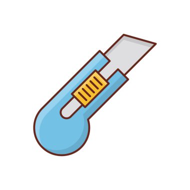 Şeffaf bir arkaplan üzerinde kesicinin vektör çizimi. Konsept ve grafik tasarım için vektör çizgisi düz simgesi. 