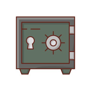 Şeffaf bir arkaplanda güvenli vektör çizimi. Konsept ve grafik tasarım için vektör çizgisi düz simgesi. 