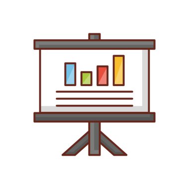 Şeffaf bir arkaplan üzerinde sunum vektör illüstrasyonu. Konsept ve grafik tasarımı için birinci sınıf kalite semboller.. 