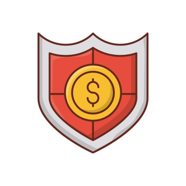 Şeffaf bir arkaplan üzerinde kalkan vektör çizimi. Konsept ve grafik tasarım için birinci sınıf kalite semboller.. 