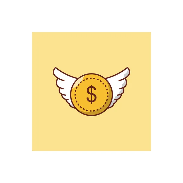 Векторная Иллюстрация Крыла Монеты Прозрачном Фоне Премиум Символы Качества — стоковый вектор