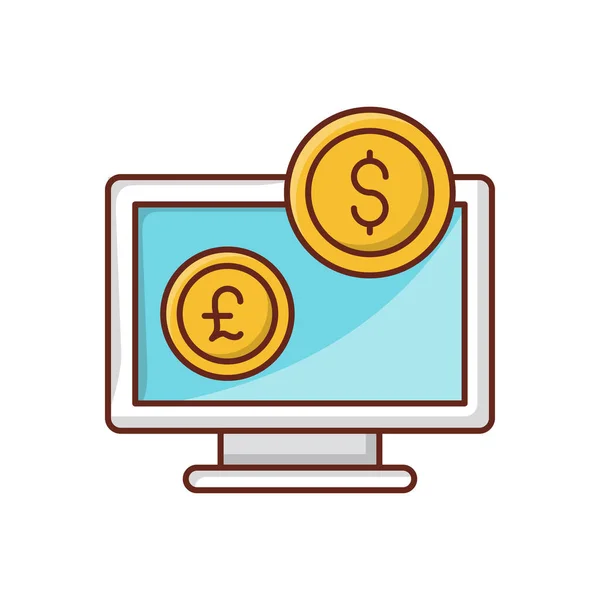 Online Pay Vector Illustration Transparent Background Premium Quality Symbols Vector —  Vetores de Stock