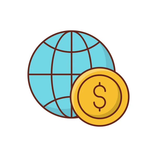 Globale Dollar Vektor Illustration Auf Transparentem Hintergrund Premium Qualität Symbols — Stockvektor