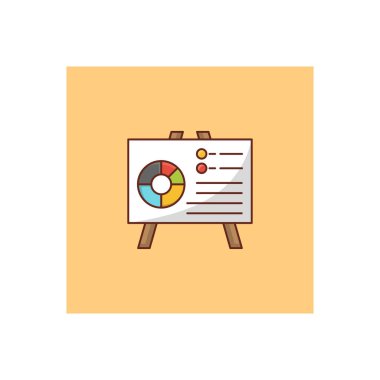 Şeffaf bir arkaplan üzerinde sunum tahtası çizimi. Konsept ve grafik tasarım için vektör çizgisi düz simgesi. 