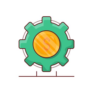 Saydam bir arkaplan üzerinde dolar ayarlama vektör çizimi. Konsept ve grafik tasarım için vektör çizgisi düz simgesi..