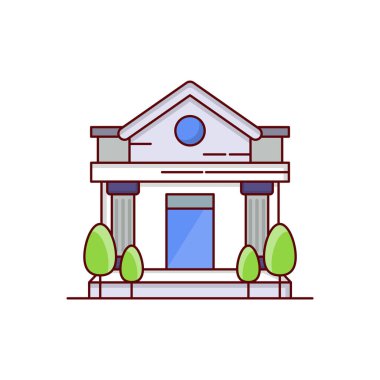 Saydam bir arkaplan üzerinde banka vektör çizimi. Konsept ve grafik tasarım için mükemmel kalite semboller. vektör çizgisi düz simgesi.