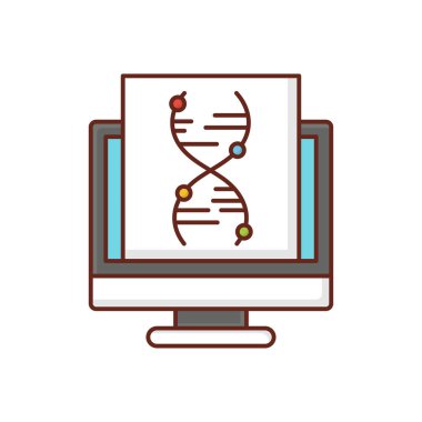 Şeffaf bir arkaplan üzerinde genetik vektör çizimi. Konsept ve grafik tasarım için vektör çizgisi düz simgesi.