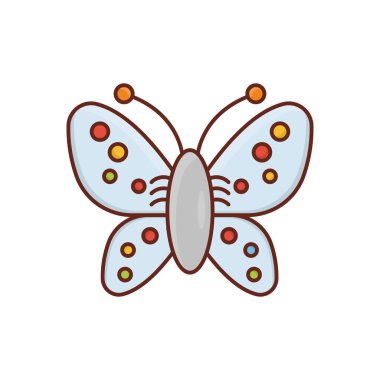 Saydam bir arkaplanda kelebek vektör çizimi. Konsept ve grafik tasarım için vektör çizgisi düz simgesi.