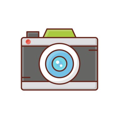 Şeffaf bir arkaplan üzerinde kamera vektör çizimi. Konsept ve grafik tasarım için birinci sınıf kalite semboller..