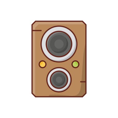 Şeffaf arkaplan üzerinde woofer vektör çizimi. Konsept ve grafik tasarım için vektör çizgisi düz simgesi..