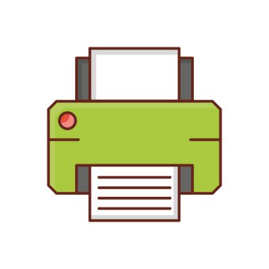 Şeffaf bir arkaplan üzerinde yazıcı vektör çizimi. Konsept ve grafik tasarımı için birinci sınıf kalite semboller.. 