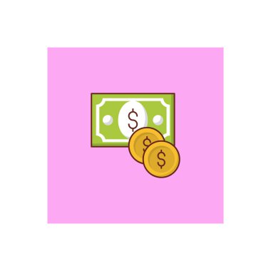 Saydam bir arkaplanda dolar vektör çizimi. Konsept ve grafik tasarım için vektör çizgisi düz simgesi.. 