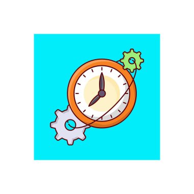 Şeffaf bir arkaplan üzerinde vektör illüstrasyonunu ayarlama süresi. Konsept ve grafik tasarım için vektör çizgisi düz simgesi.