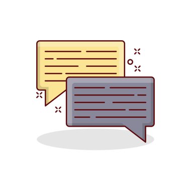 Şeffaf bir arkaplan üzerinde sohbet vektör çizimi. Konsept ve grafik tasarımı için birinci sınıf kalite semboller.. 