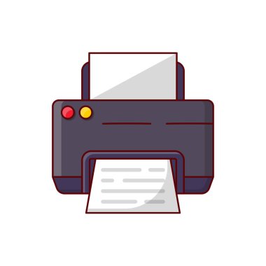 Şeffaf bir arkaplan üzerinde yazıcı vektör çizimi. Konsept ve grafik tasarımı için birinci sınıf kalite semboller..