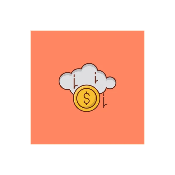 Cloudová Dolarová Vektorová Ilustrace Průhledném Pozadí Symboly Prvotřídní Kvality Ikona — Stockový vektor