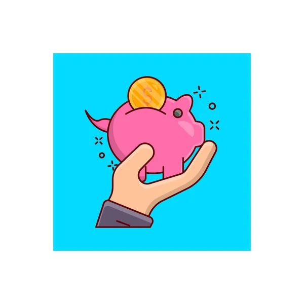Ilustração Vetor Banco Piggy Fundo Transparente Ícone Liso Linha Syms — Vetor de Stock