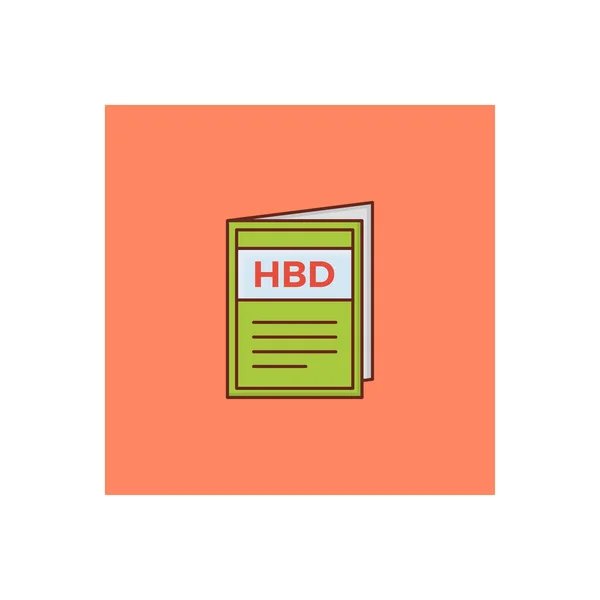 Hbd Card Vector Illustration Auf Einem Transparenten Hintergrund Premium Qualität — Stockvektor