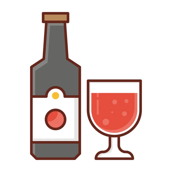 Wine Vector Illustration Transparent Background Premium Quality Symbols Vector Line — Vector de stock