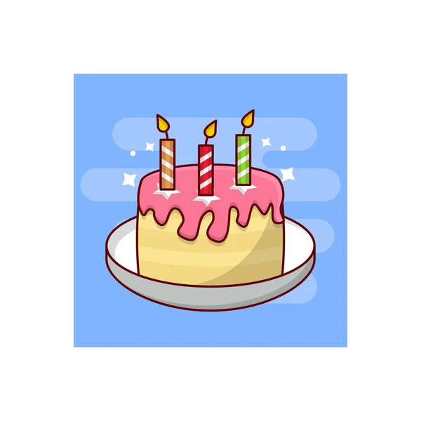 Pastel Cumpleaños Ilustración Vectorial Sobre Fondo Transparente Premium Calidad Simbols — Archivo Imágenes Vectoriales