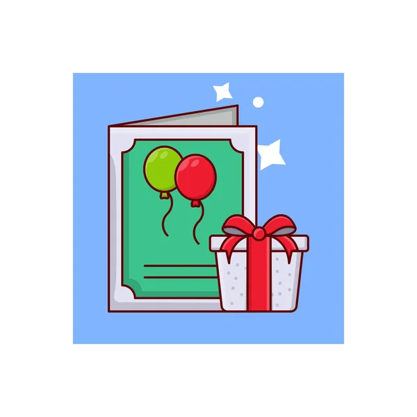 Születésnapi Ajándék Vektor Illusztráció Egy Átlátszó Hátteret Prémium Minőségű Szimbólumok — Stock Vector