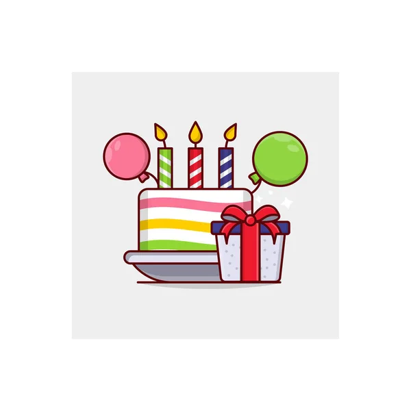 Ilustración Del Vector Cumpleaños Sobre Fondo Transparente Premium Calidad Simbols — Archivo Imágenes Vectoriales