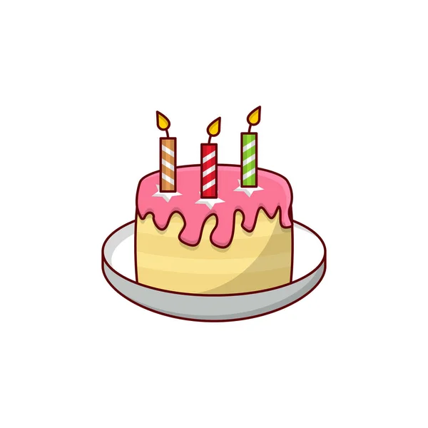 Birthday Cake Vector Illustration Transparent Background Premium Quality Symbols Vector — Stock Vector
