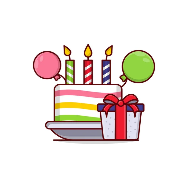 Birthday Vector Illustration Transparent Background Premium Quality Symbols Vector Line — 스톡 벡터