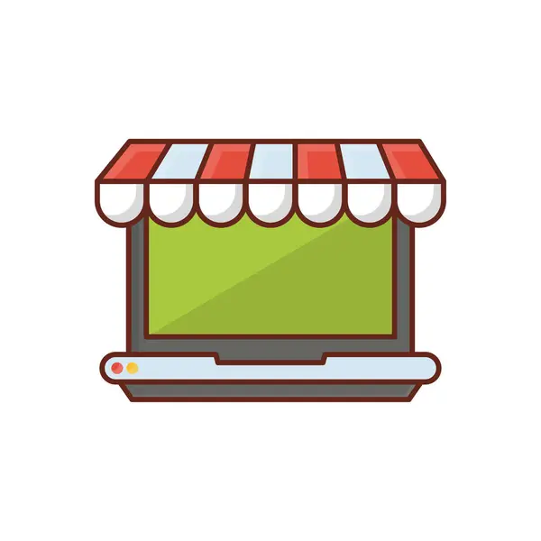 Online Shop Vector Illustration Transparent Background Premium Quality Symbols Vector — Stock vektor