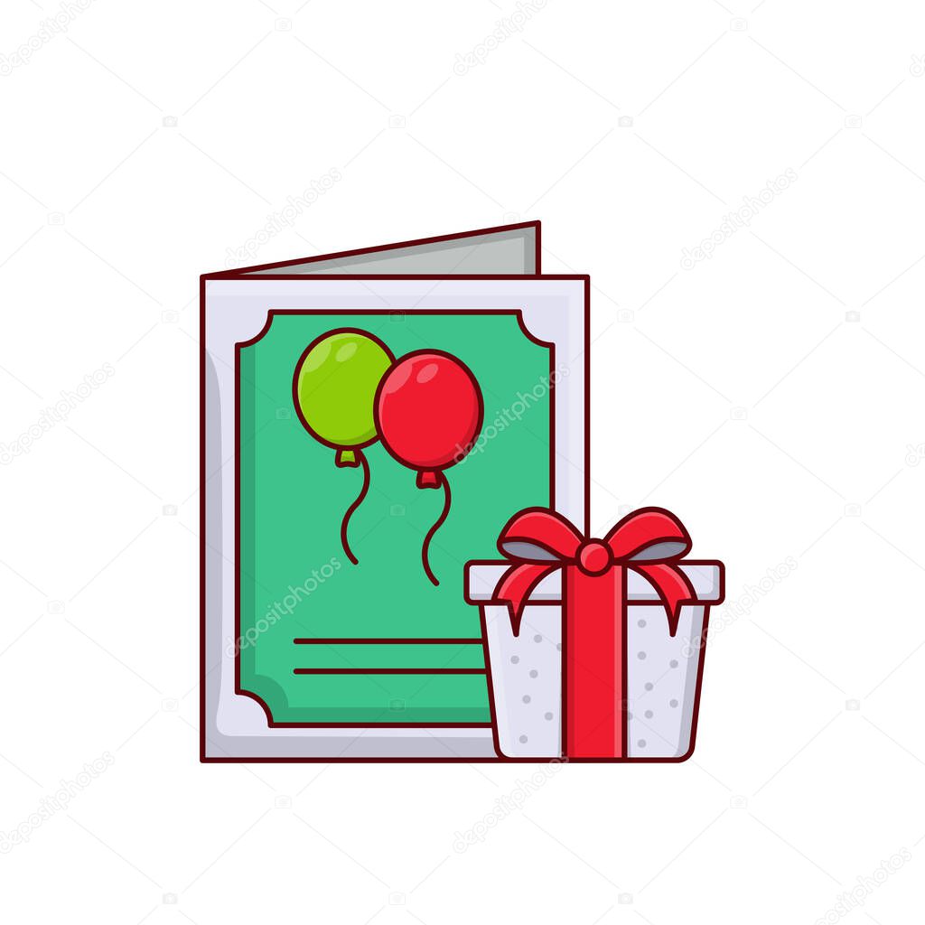 birthday gift vector illustration on a transparent background.Premium quality symbols.vector line flat icon for concept and graphic design.
