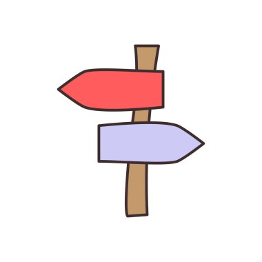 Şeffaf bir arkaplan üzerinde yön çizelgesi çizimi. Konsept ve grafik tasarım için vektör çizgisi düz simgesi.