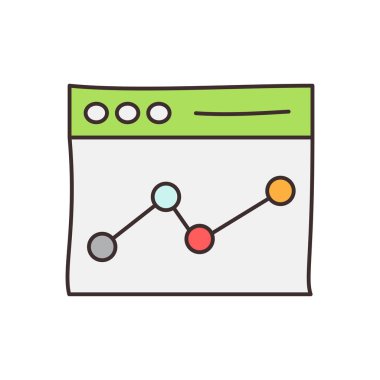 Saydam bir arkaplan üzerinde web sayfası analitik vektör çizimi. Konsept ve grafik tasarımı için birinci sınıf kalite semboller..