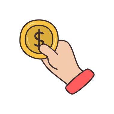 Saydam bir arkaplanda dolar vektör çizimi. Konsept ve grafik tasarım için vektör çizgisi düz simgesi..