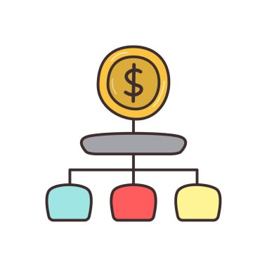 Saydam bir arkaplan üzerinde dolar ağ vektör illüstrasyonu. Konsept ve grafik tasarım için vektör çizgisi düz simgesi.