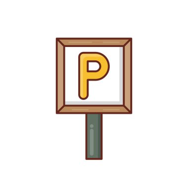 Saydam bir arkaplan üzerinde park tahtası vektör çizimi. Konsept ve grafik tasarım için vektör çizgisi düz simgesi.. 