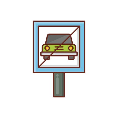 Şeffaf bir arkaplanda vektör illüstrasyonuna izin verilmiyor. Konsept ve grafik tasarım için vektör çizgisi düz simgesi.