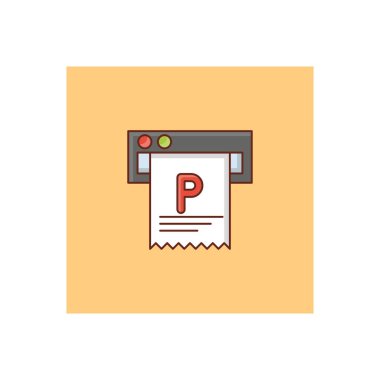 Saydam bir arkaplanda park faturası çizimi. Konsept ve grafik tasarım için vektör çizgisi düz simgesi.