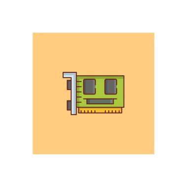 Şeffaf bir arkaplan üzerinde anakart vektör çizimi. Konsept ve grafik tasarım için vektör çizgisi düz simgesi.. 