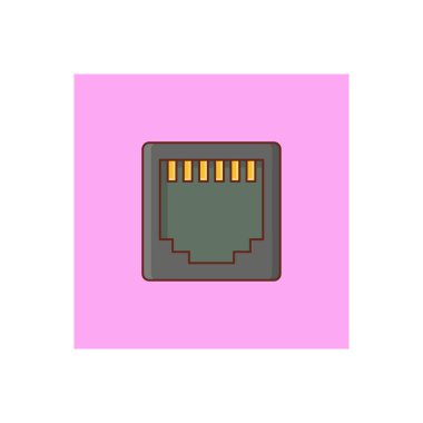Şeffaf bir arkaplan üzerinde ethernet vektör çizimi. Konsept ve grafik tasarım için vektör çizgisi düz simgesi. 