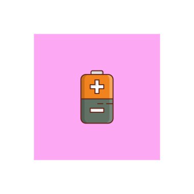 Saydam bir arkaplan üzerinde pil vektör çizimi. Konsept ve grafik tasarımı için birinci sınıf kalite semboller.. 